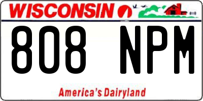 WI license plate 808NPM