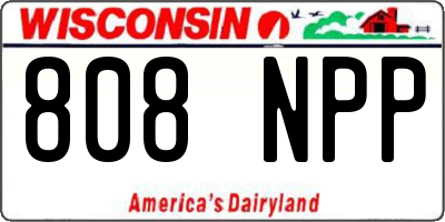 WI license plate 808NPP