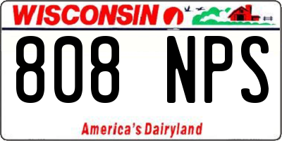 WI license plate 808NPS