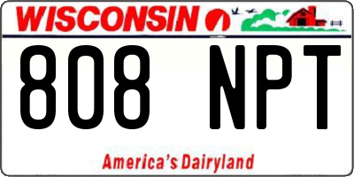 WI license plate 808NPT