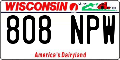 WI license plate 808NPW
