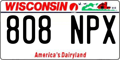 WI license plate 808NPX