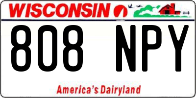WI license plate 808NPY