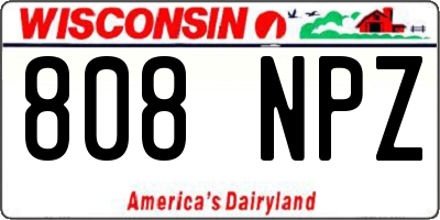 WI license plate 808NPZ