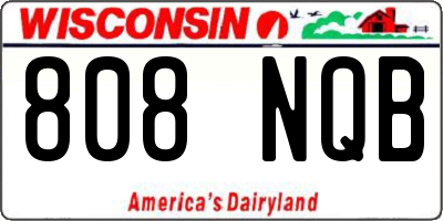 WI license plate 808NQB