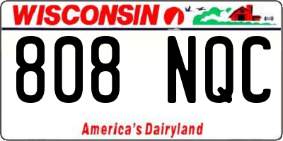 WI license plate 808NQC