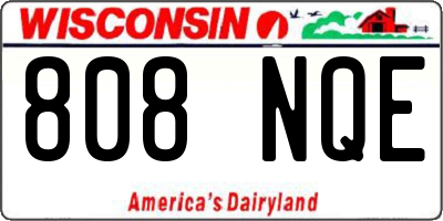 WI license plate 808NQE