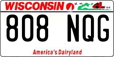 WI license plate 808NQG