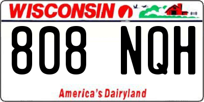 WI license plate 808NQH