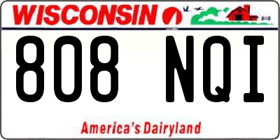 WI license plate 808NQI