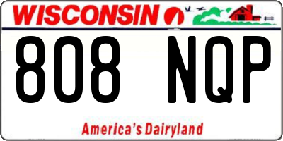 WI license plate 808NQP