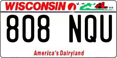 WI license plate 808NQU