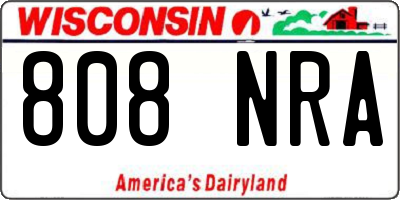 WI license plate 808NRA