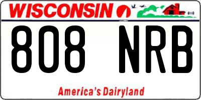 WI license plate 808NRB