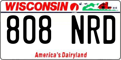 WI license plate 808NRD