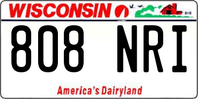 WI license plate 808NRI