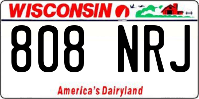 WI license plate 808NRJ