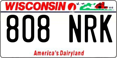 WI license plate 808NRK
