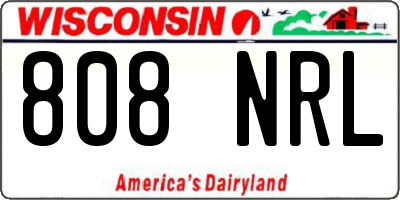WI license plate 808NRL