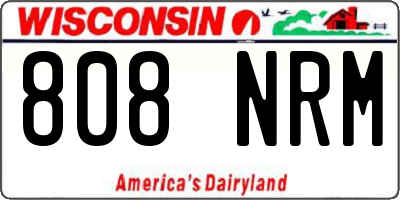 WI license plate 808NRM