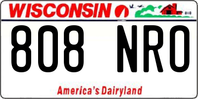 WI license plate 808NRO