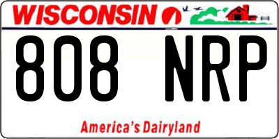 WI license plate 808NRP