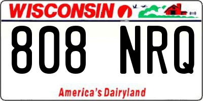 WI license plate 808NRQ