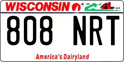 WI license plate 808NRT