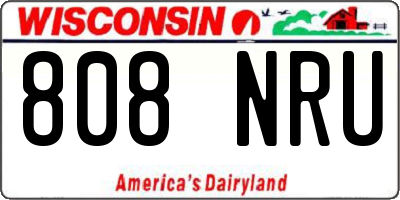 WI license plate 808NRU
