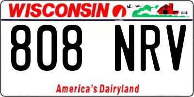 WI license plate 808NRV