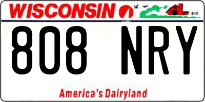 WI license plate 808NRY