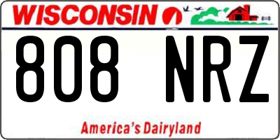 WI license plate 808NRZ