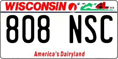 WI license plate 808NSC