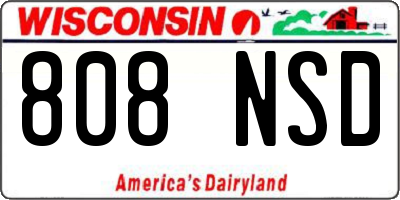 WI license plate 808NSD