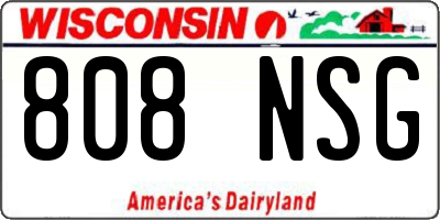WI license plate 808NSG