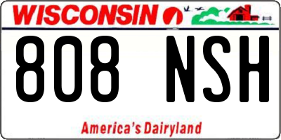 WI license plate 808NSH