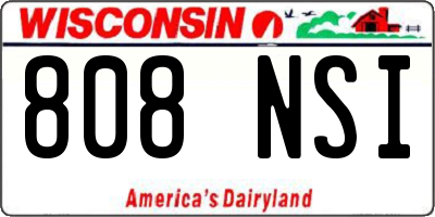 WI license plate 808NSI