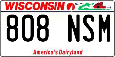 WI license plate 808NSM