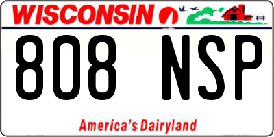 WI license plate 808NSP