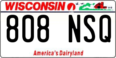 WI license plate 808NSQ