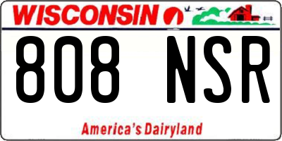 WI license plate 808NSR