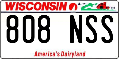 WI license plate 808NSS