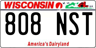 WI license plate 808NST