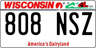 WI license plate 808NSZ