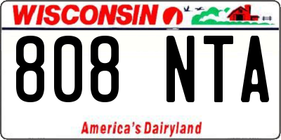 WI license plate 808NTA