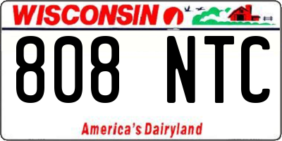 WI license plate 808NTC