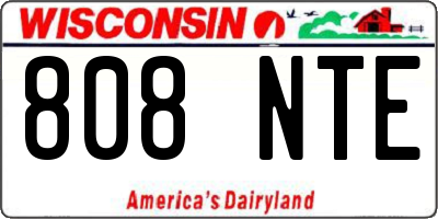 WI license plate 808NTE