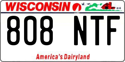 WI license plate 808NTF