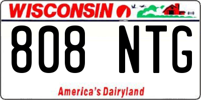 WI license plate 808NTG