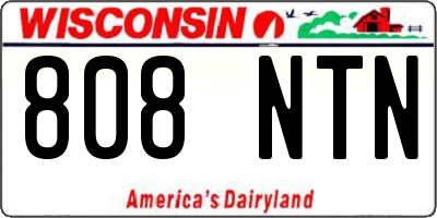 WI license plate 808NTN